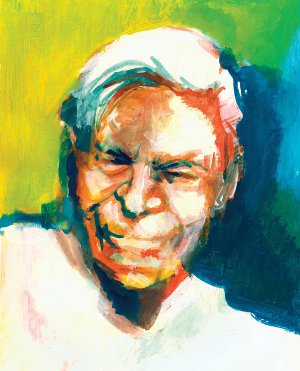 Mario Vargas Llosa. Dibujo: St. Dlfour