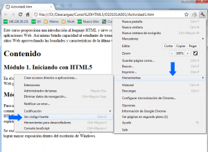 Como ver la vista de código en Chrome