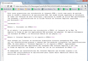 Vista de código en Chrome