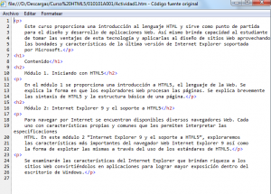 Vista de código en IE