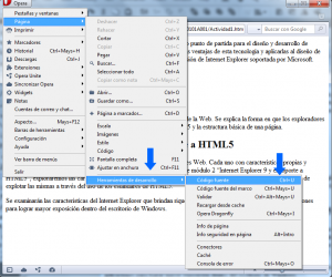 Como ver la vista de código en Opera