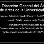 Imagen La Dirección General del Área Académica de Artes lamenta el fallecimiento del Mtro. Raúl Zermeño Saucedo