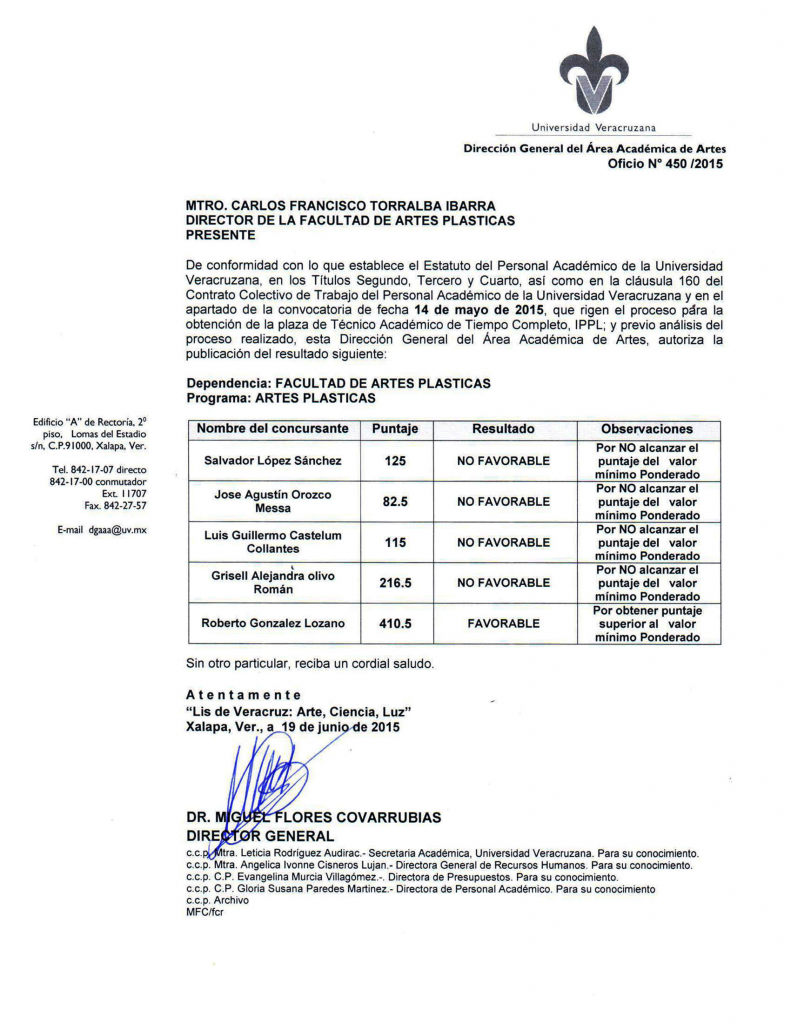 oficio 450 Mtro Torralba