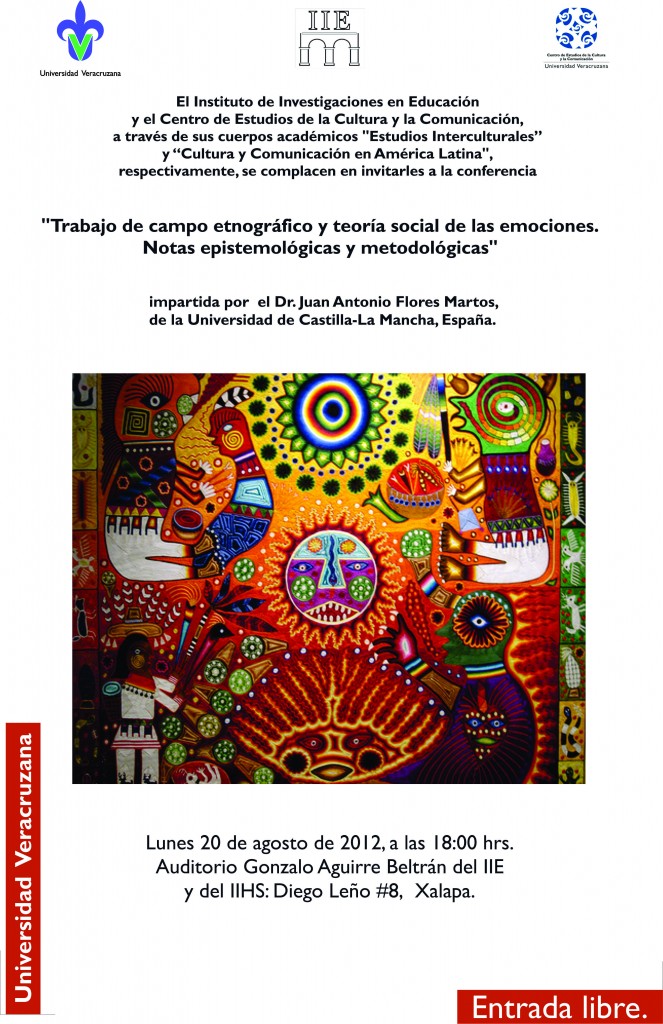 Trabajo de campo etnográfico y teoría social de las emociones»,  conferencia… | Centro de Estudios de la Cultura y la Comunicación