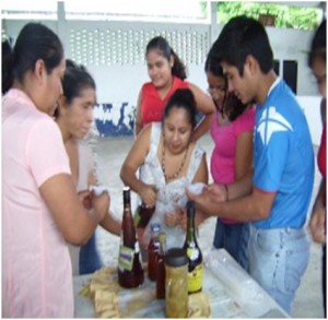 Actividades del taller creaciones totonacas con olor a vainilla (Foto: Liliana López)