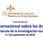 Imagen Convocatoria VI Coloquio Internacional sobre las Artes Escénicas