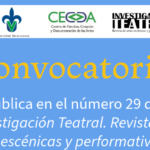 Imagen Convocatoria revista Investigación Teatral