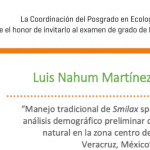Imagen Invitación al examen de grado de Maestría en Ecología Tropical de Luis Nahum Martínez Sánchez