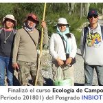 Imagen Finalizó el curso Ecología de Campo (Periodo 201801) del Posgrado INBIOTECA