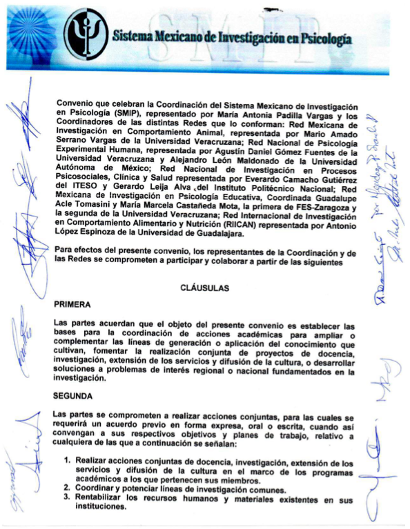 Convenio de Redes de Investigación del SMIP