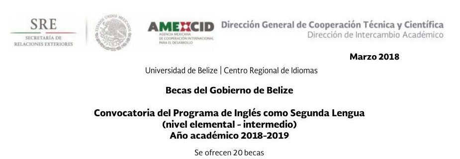 Amexcid - Becas gobierno de Belize
