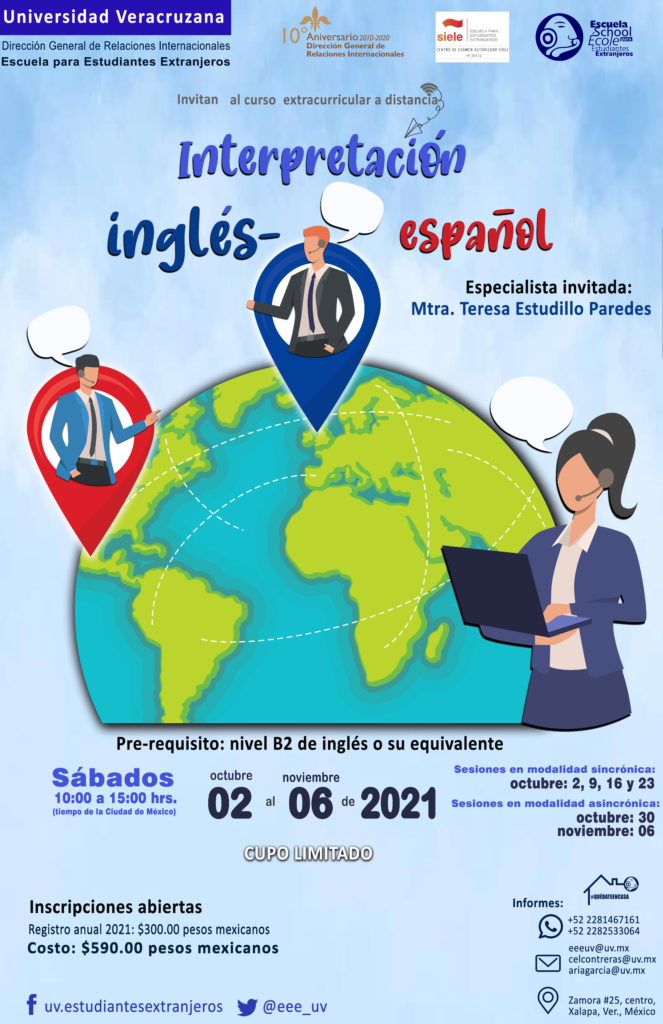Cartel interpretación inglés español otoño 2021