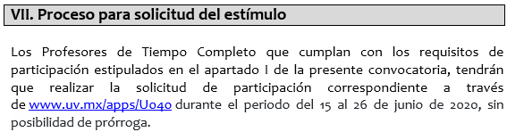 7. Proceso para solicitud del estímulo