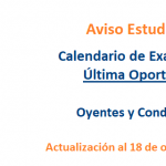 Imagen Calendario de exámenes de Última Oportunidad (oyentes y condicionados)