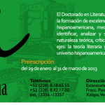 Imagen Doctorado en Literatura Hispanoamericana