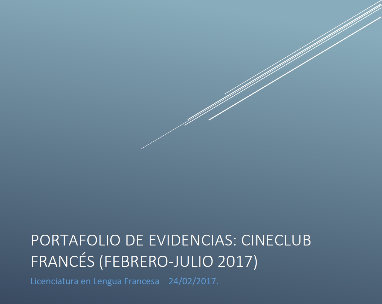 ► Portafolio de evidencias: Cineclub Francés (Febrero - Julio 2017)