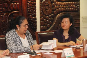 Sara Ladrón de Guevara y Wu Hongying.