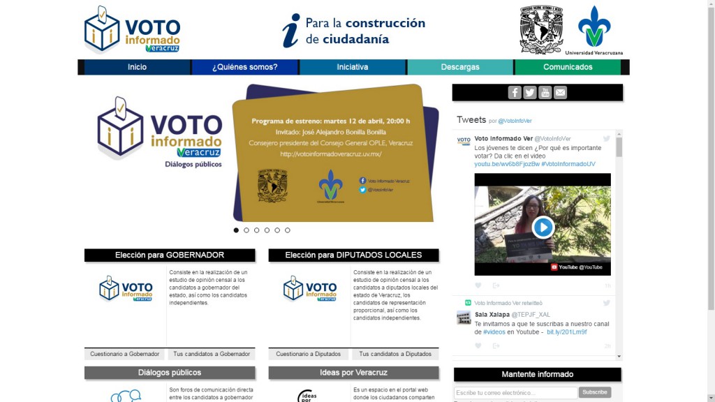 Sitio web de Voto Informado Veracruz 2016