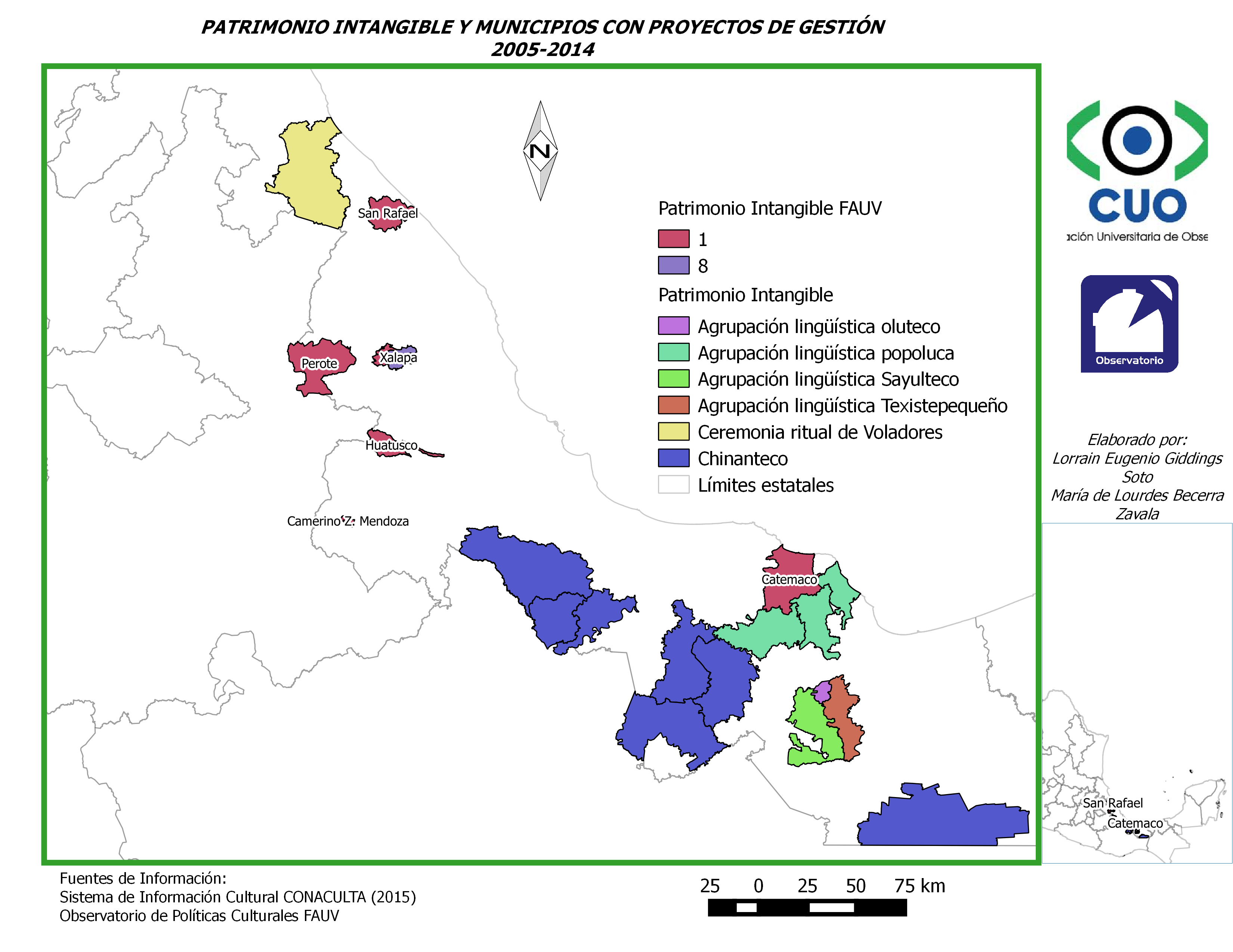 Patrimonio Intangible y Municipios con proyectos de gestión.