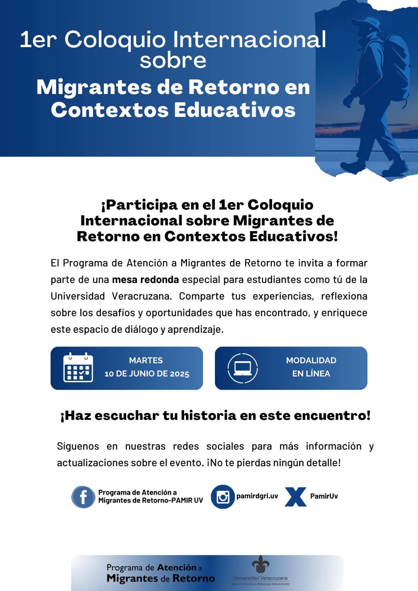Cartel mesa redonda estudiantes migrantes 2025