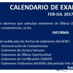 Imagen CALENDARIO DE EXAMENES AFBG FEB-JUL 2017