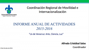 Informe Anual de Actividades 2015-2016