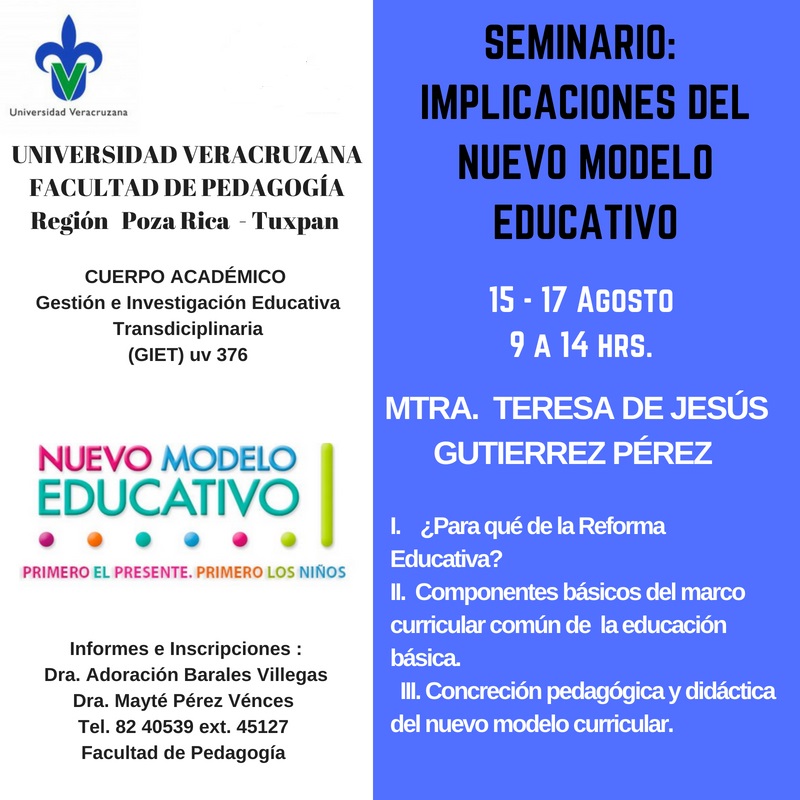 Seminario: Implicaciones del Nuevo Modelo Educativo – Facultad de Pedagogía  – Poza Rica