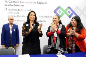 La vicerrectora Beatriz Rodríguez Villafuerte rindió su II Informe de Actividades. 