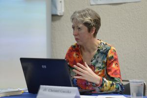 Christel Guczka compartió cifras y datos con estudiantes