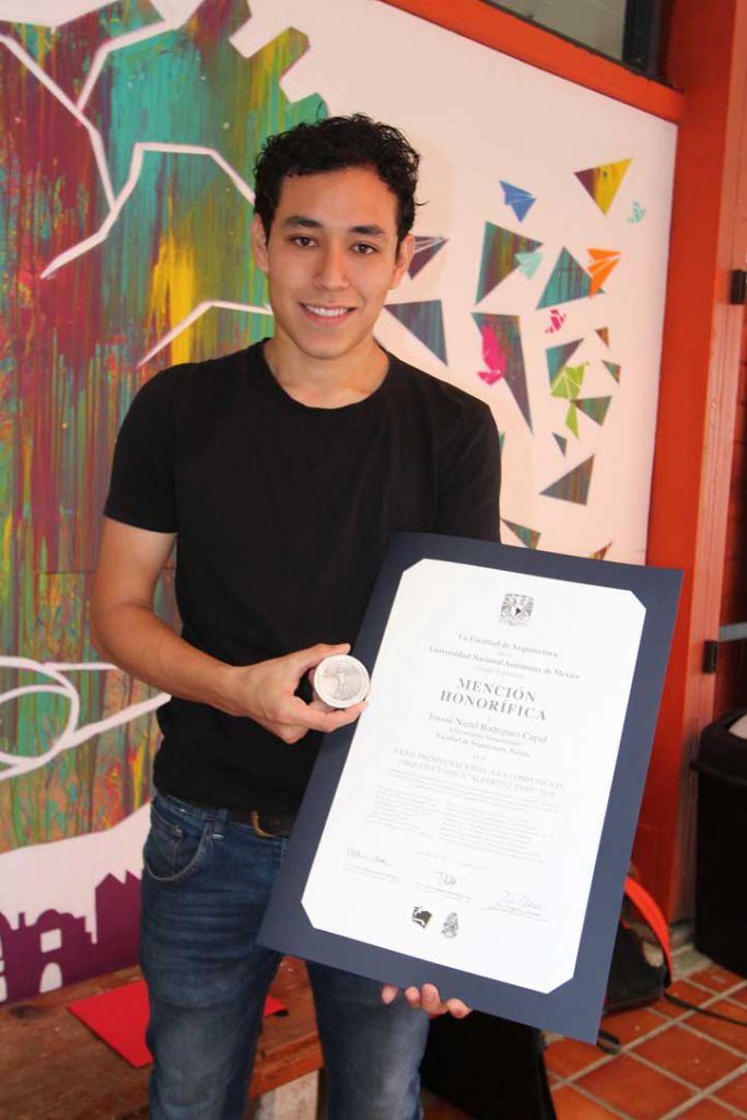 Jussué Nazul Rodríguez Cupul, estudiante de la Facultad de Arquitectura, recibió Mención Honorífica en concurso de la UNAM