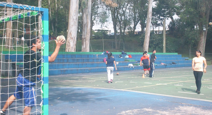 Grupo de alumnos que participan en el curso de Handball
