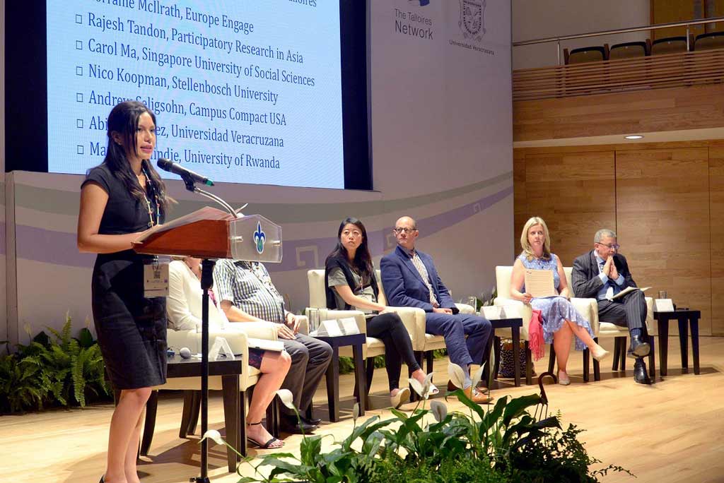 Abigail Gómez, estudiante de la UV dio lectura a la Declaración Veracruz