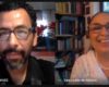 Raúl Manuel Arano y la rectora Sara Ladrón de Guevara en la presentación del podcast