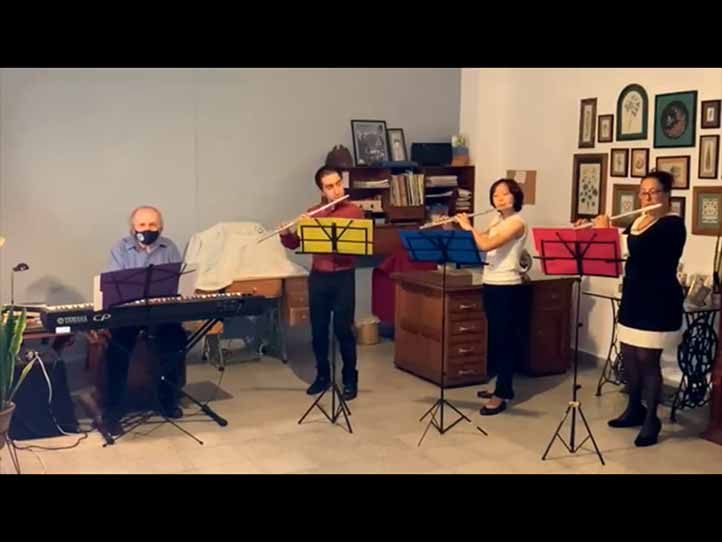 Comunidad del CIMI Xalapa presentó Danzón CIMI 40, del maestro Leonardo Corona, con trío de flauta transversa
