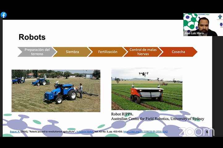 Los robots se emplean en la agricultura para la preparación del terreno, siembra, fertilización, control de malas hierbas y cosechas 
