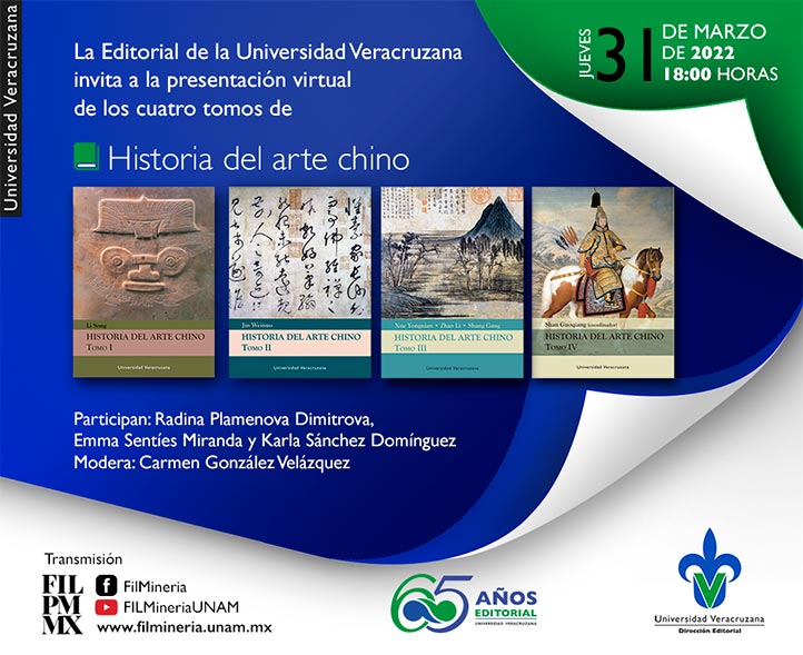 Radina Dimitrova, Karla Sánchez, Emma Sentíes y Carmen González presentarán los cuatro tomos de Historia del arte chino, el 31 de marzo