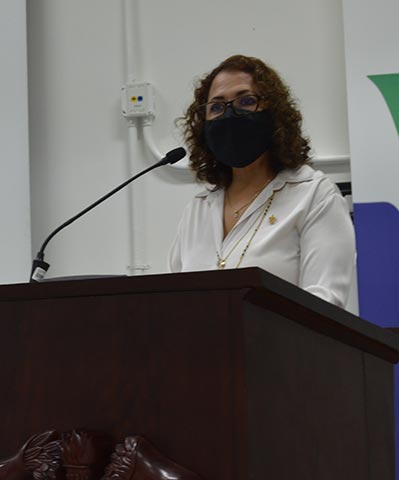 La vicerrectora Liliana Cuervo López dio el mensaje de bienvenida