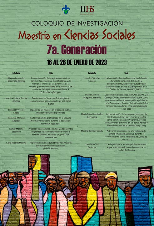 Del 16 al 26 de enero se realiza el Coloquio de Investigación de la séptima generación de la Maestría en Ciencias Sociales