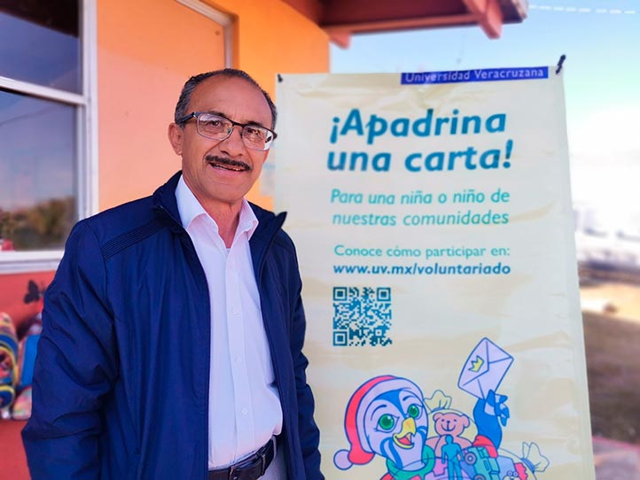 Delfino Ortega Martínez, alcalde de Perote, destacó el esfuerzo de la UV para beneficiar a la población infantil de su municipio