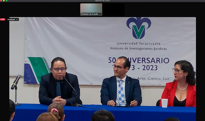 Ignacio Quepons, Arturo Miguel Chípuli y María Lilia Viveros inauguraron el evento académico realizado en el IIJ