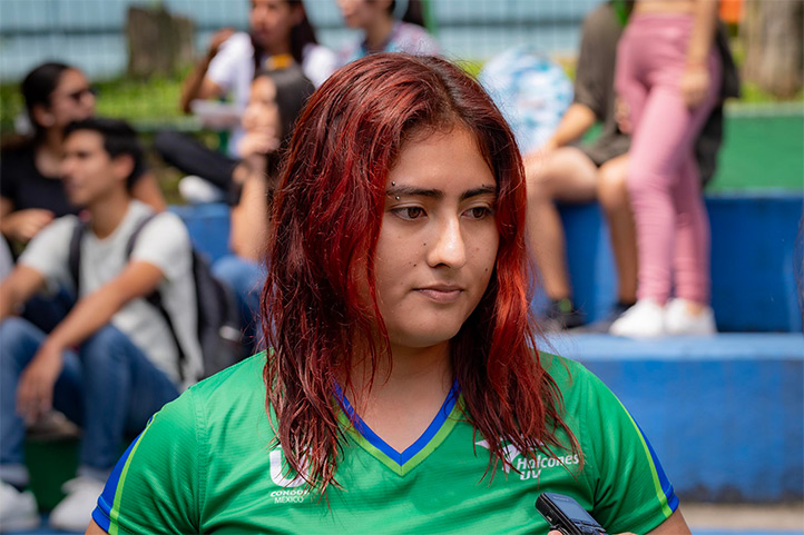 Diana Skarleth Hernández Álvarez, alumna de la carrera de Matemáticas e integrante del equipo de futbol bardas 