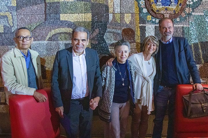 Agustín del Moral, Martín Aguilar, Bárbara Jacobs, Adriana Malvido y Juan Villoro