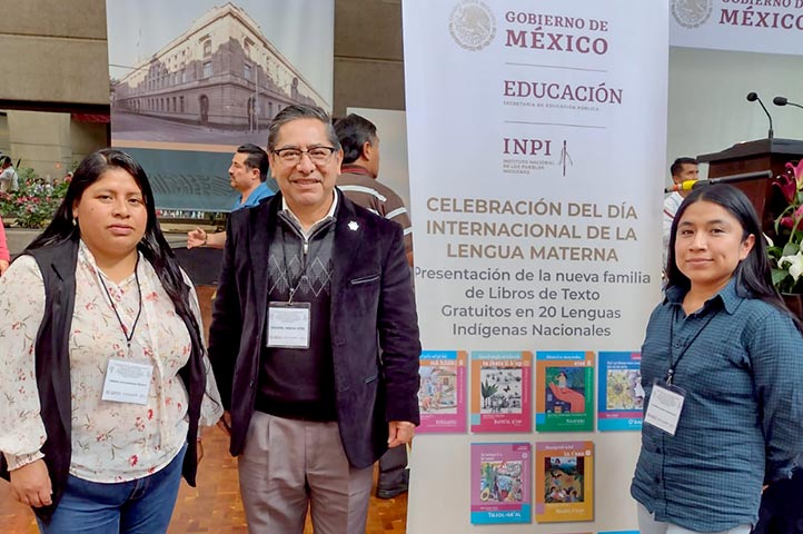 Florinda Calihua, Rafael Nava Vite y Teresa Xotlanihua estuvieron presentes en la celebración del Día Internacional de la Lengua Materna