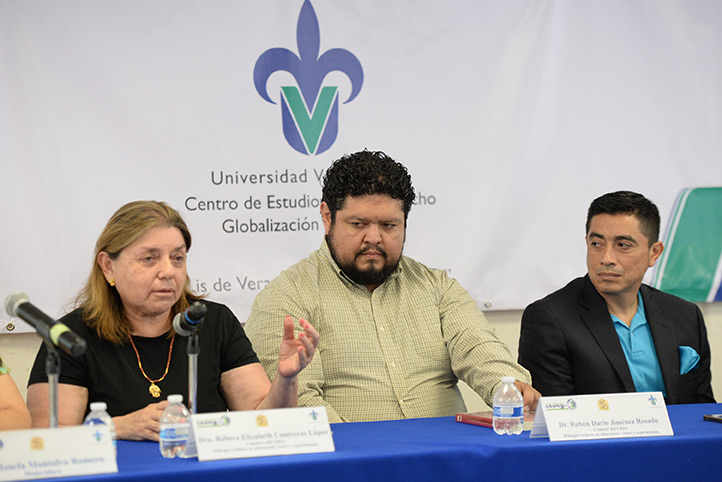 Rebeca Contreras, Rubén Darío Jiménez y César Augusto García, coordinadores del libro 