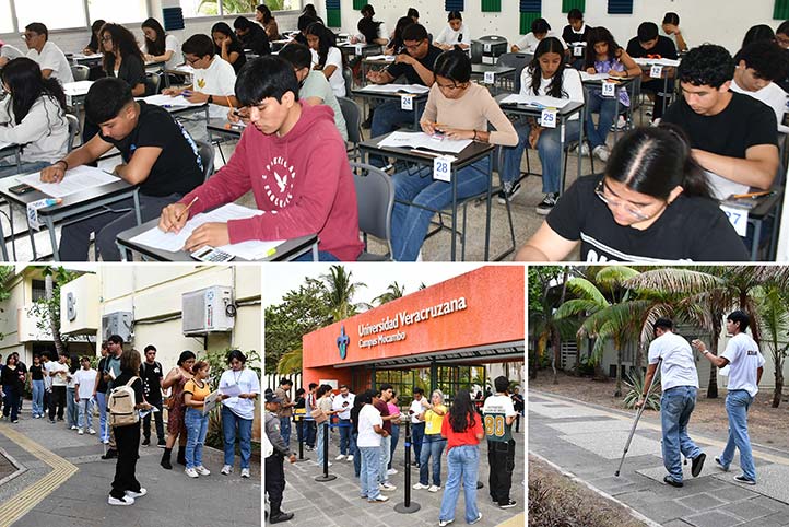 En la región Veracruz, desde temprana hora las y los aspirantes ingresaron a las diversas sedes para presentar el examen 