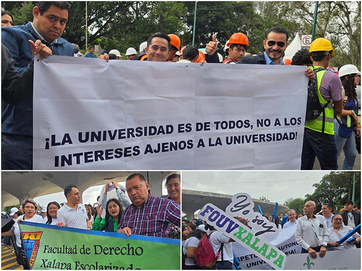 Los asistentes al festejo expresaron su apoyo por medio de mantas 