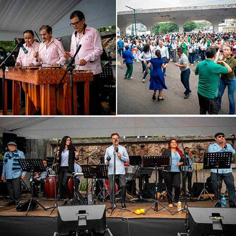 La celebración concluyó con una presentación de la Orquesta de Salsa de la UV. También participó el grupo Tlen Huicani maderas 