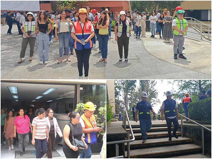 En el simulacro participaron todas las dependencias de la Unidad Central  