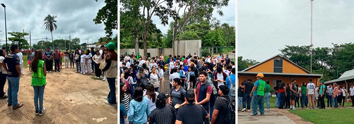 En la región Coatzacoalcos-Minatitlán, estudiantes, académicos y personal administrativo, técnico y manual se colocaron en los puntos de reunión  
