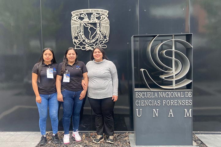 Las egresadas de la Licenciatura en Estadística de la Universidad Veracruzana (UV), realizaron una estancia en la Escuela Nacional de Ciencias Forenses, adscrita a la Universidad Nacional Autónoma de México (UNAM)